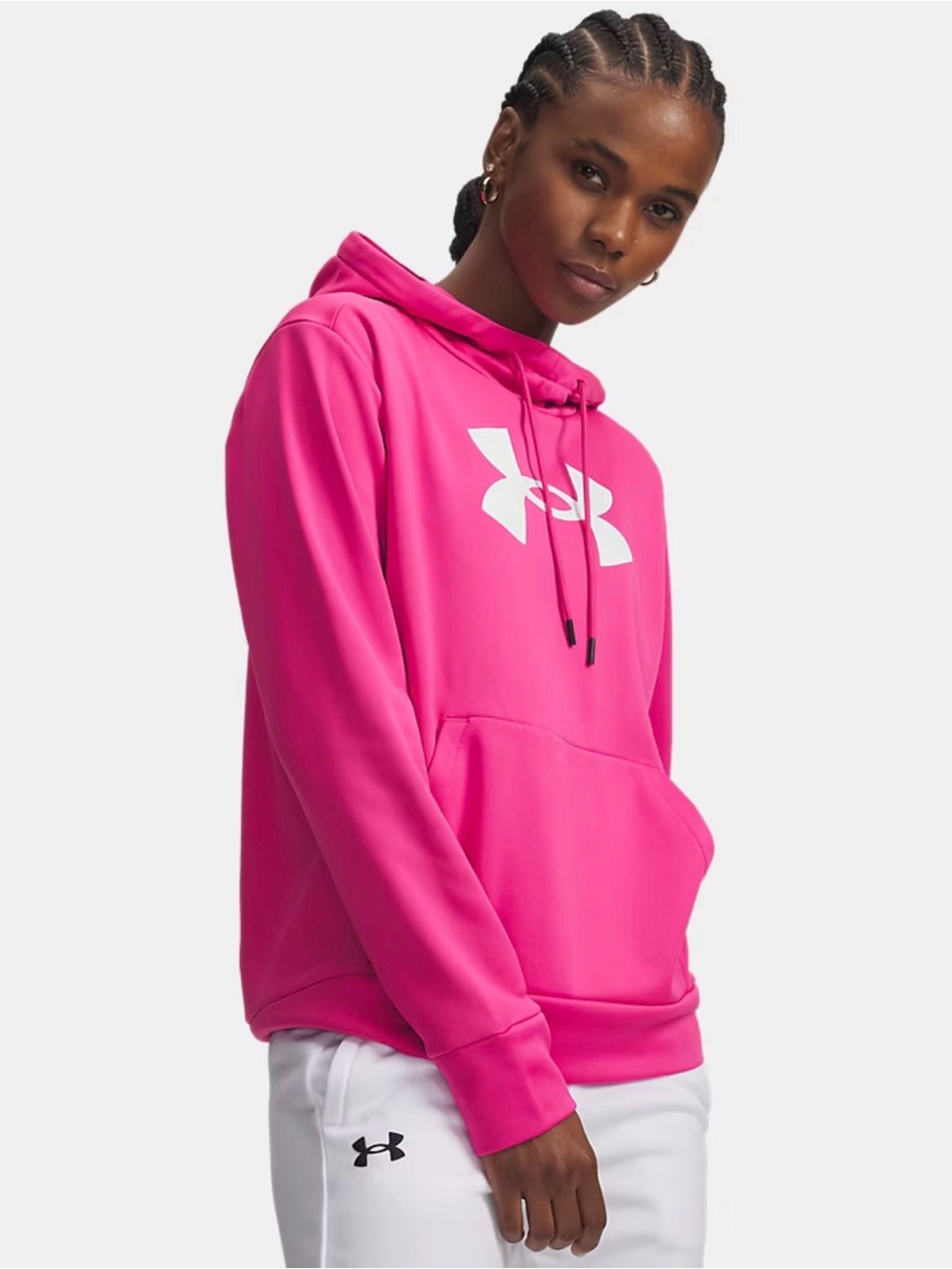 Under Armour Women's Hot Pink Logo Hoodie Sweatshirt 2 XL